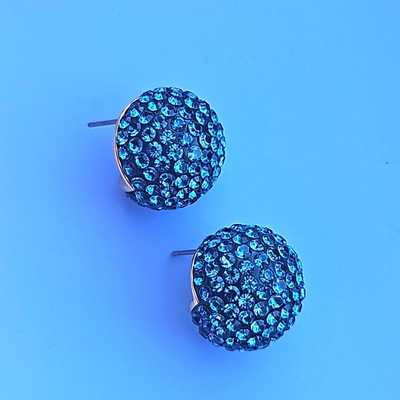 Blue Disco Ball Stud Earrings, JCrew - Picture 2 of 3